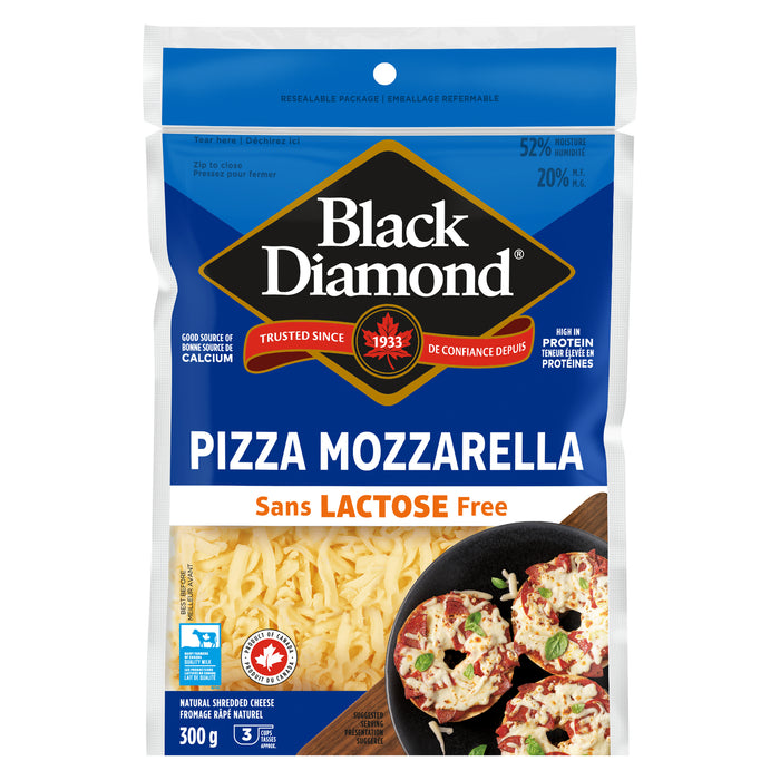 Fromage mozzarella râpé sans lactose Black Diamond - 300 g