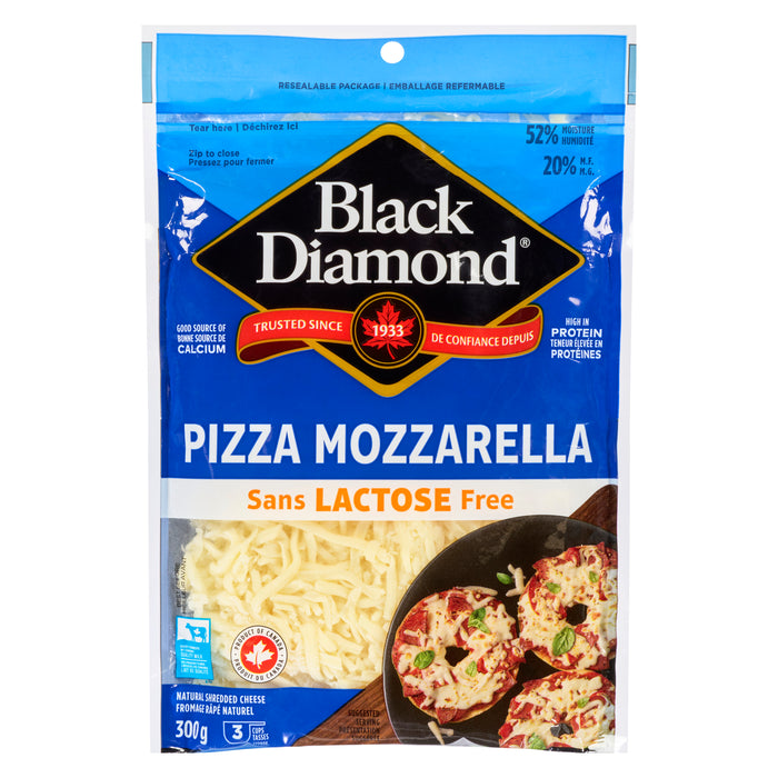 Fromage mozzarella râpé sans lactose Black Diamond - 300 g