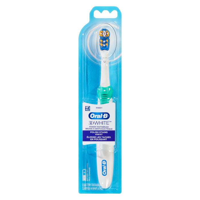 Brosse à dents à pile 3D White Oral-B, emballage de 1
