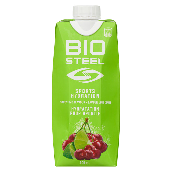 Boisson pour sportifs Cherry Lime de Biosteel, 500 ml