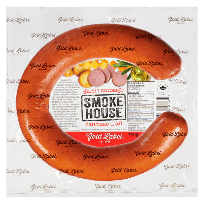 Gold Label Smokehouse Garlic Sausage Ring, 750 g