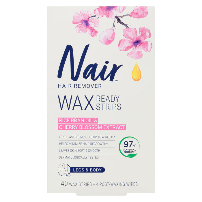 Nair Hair Remover Legs & Body Wax Ready-Strips, 40-Pack