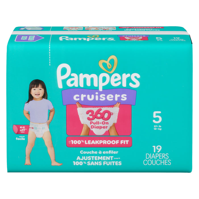 Pampers Cruisers Extra Absorbent Diapers, 5, 19-Pack