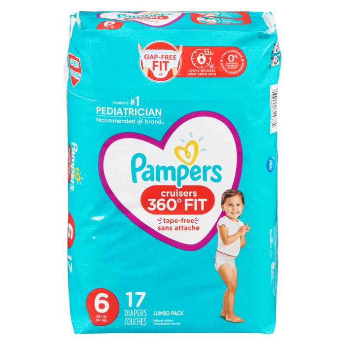 Couches Pampers Cruisers, 6, emballage de 17
