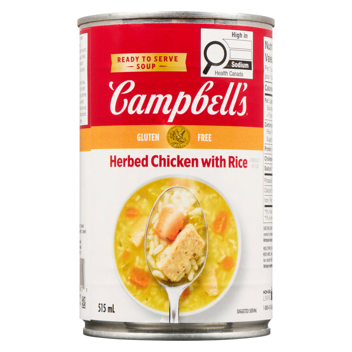 Campbell's Ready to Serve Herbed Chicken With Rice Soup, 515-ml
