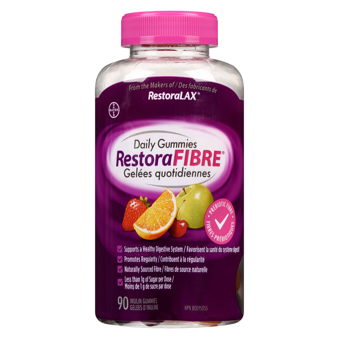 RestoraFiber Daily Fiber Fruit Flavoured Gummies, 90-Pack