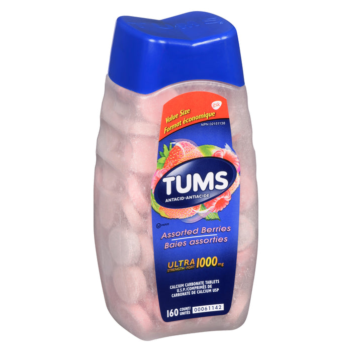TUMS Antacid Assorted Berries Ultra Strength 1000-mg Value Size, 160-Pack