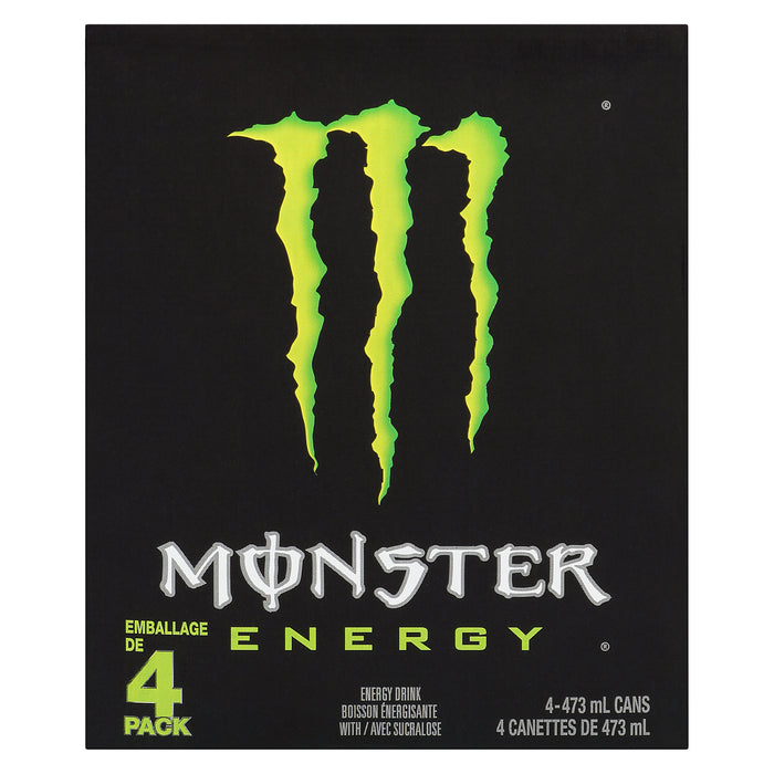 Monster Energy Drink, 4-Pack, 473-ml