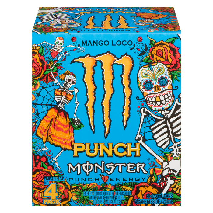 Monster Punch Energy Drink Mango Loco, 4-Pack