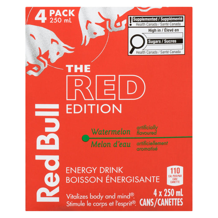 Boisson énergisante au melon d'eau The Red Edition Red Bull, 250 ml - emb. de 4