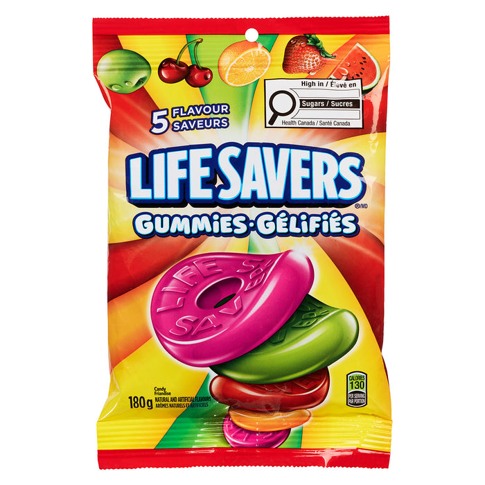 Life Savers Five Flavour Gummies Candy, 180-g