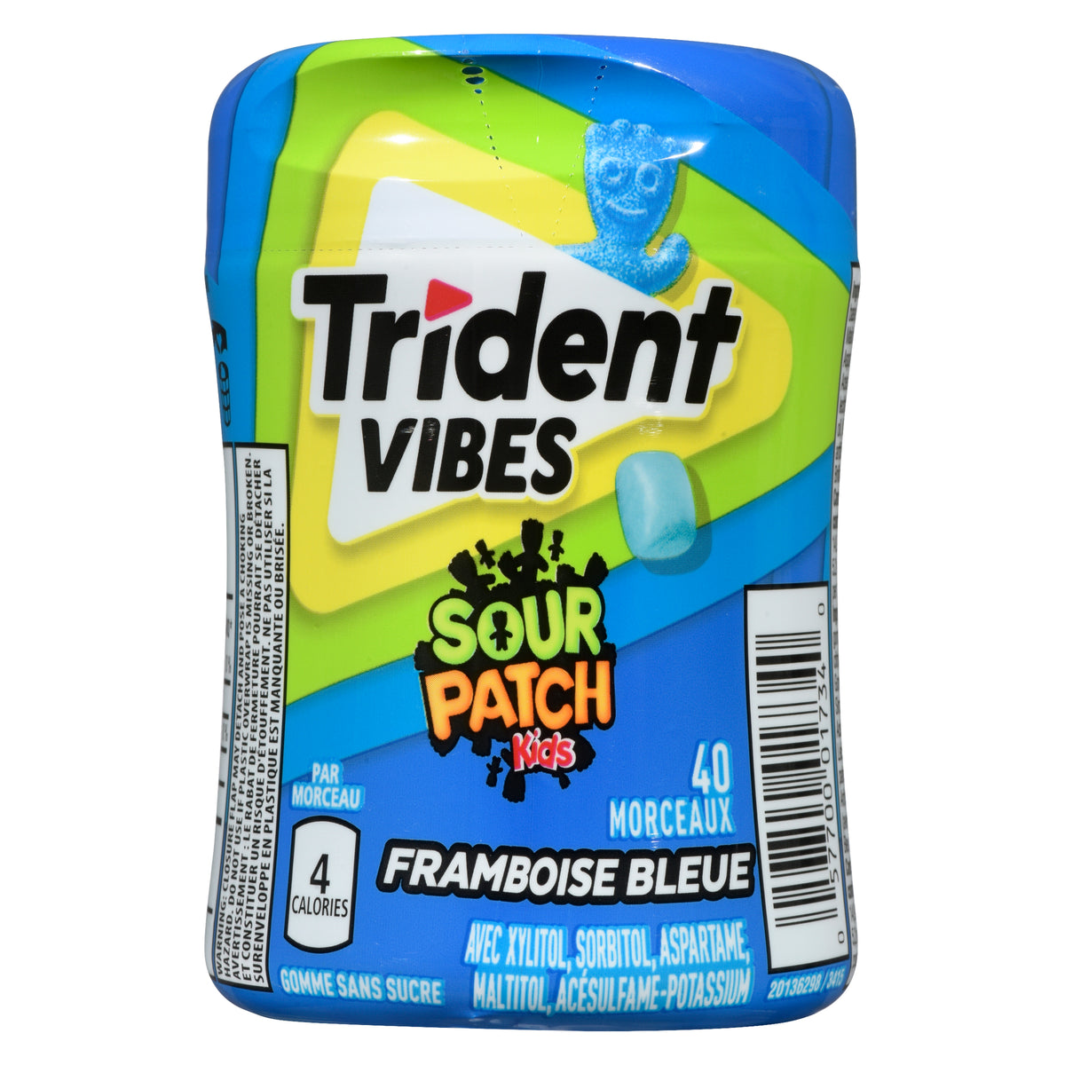 Giant Tiger Raspberry Trident Vibes Sour Patch Kids Sugar-Free Gum Blue Raspberry, 40 Pieces ...