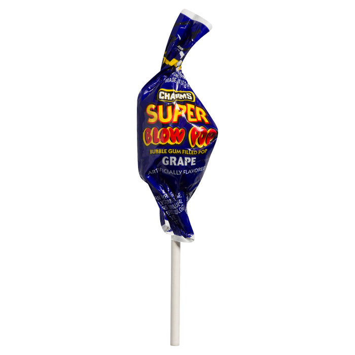Charms Blow Pop Super Grape Bubble Gum Filled Pop 32 g