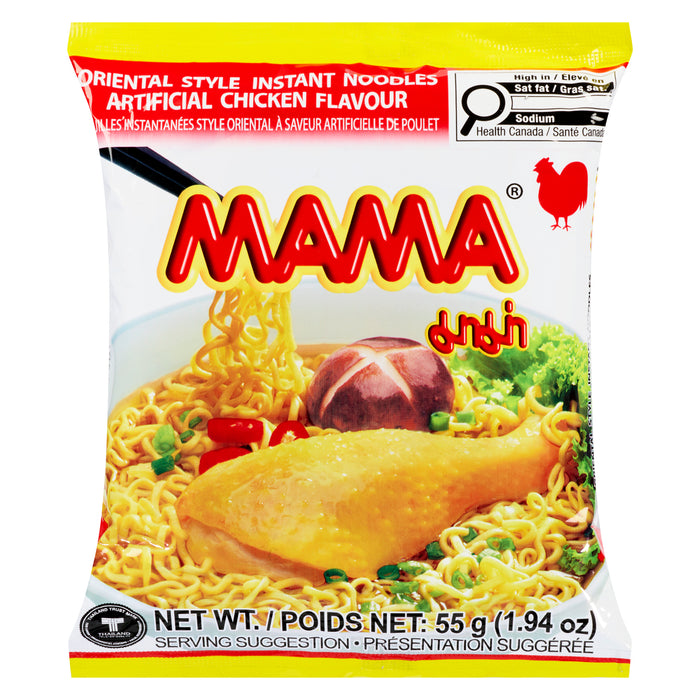 Mama Nouilles Instantanées Style Oriental à Saveur Artificielle de Poulet, 55 g