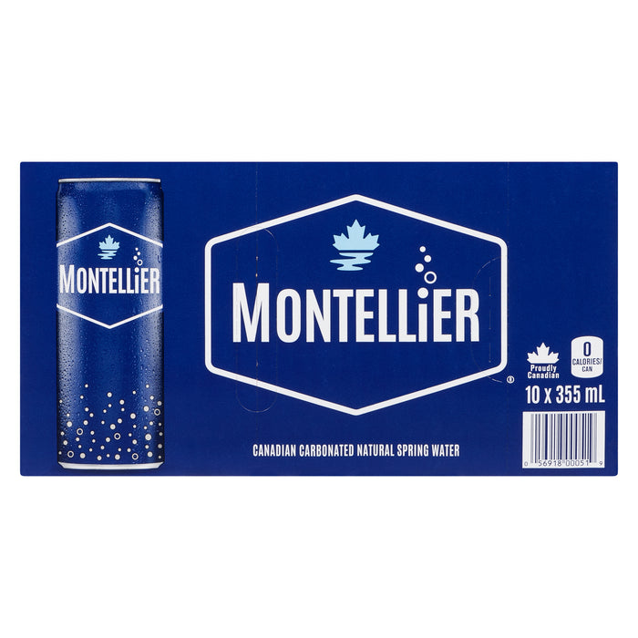 Montellier Carbonated Natural Spring Water, 10-Pack, 355-ml