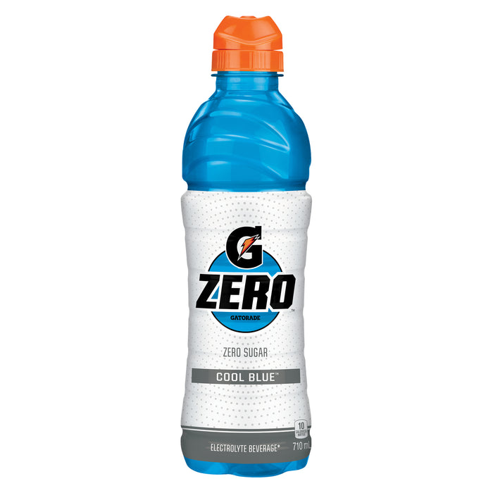 Boisson pour sportifs Gatorade Zero, Bleu cool, 710 ml