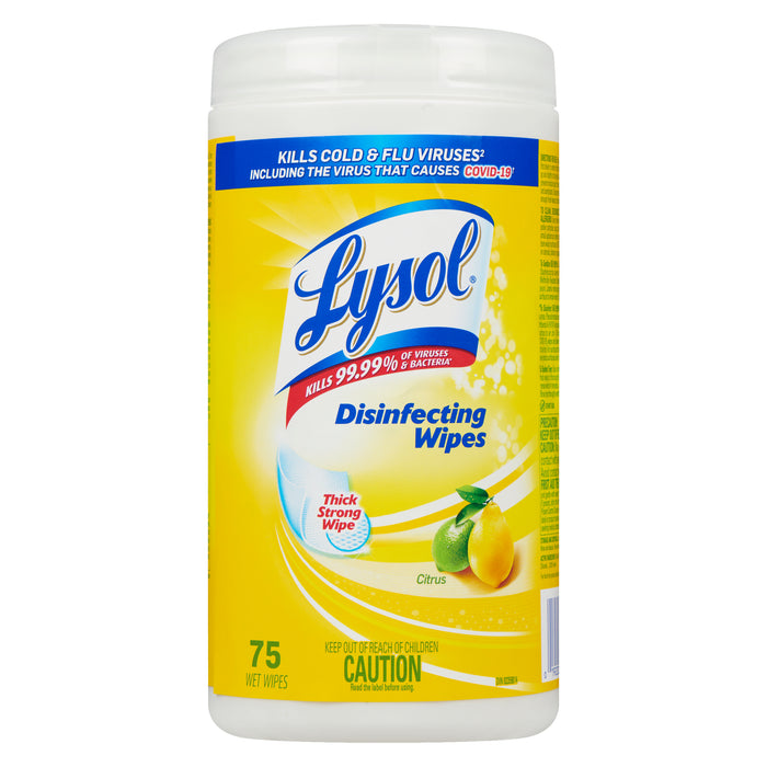Lysol Citrus Disinfectant Wipes, 75-Pack