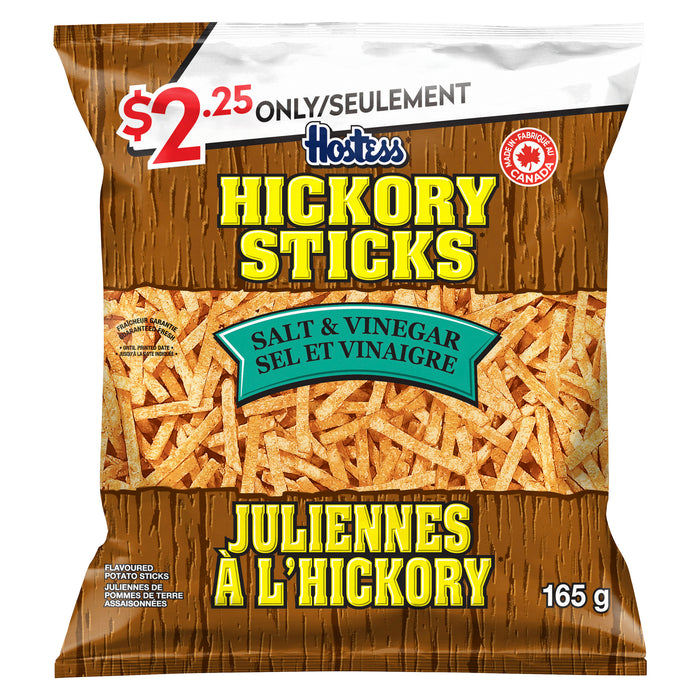 Hostess Hickory Sticks Salt & Vinegar Flavoured Potato Sticks, 165-g