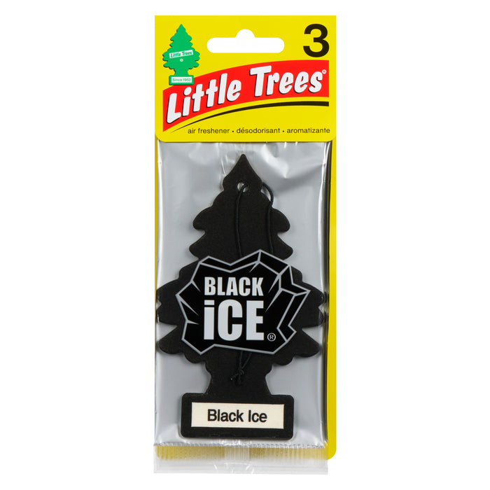 Little Trees Hanging Air Freshener, Black Ice, 3-Pack