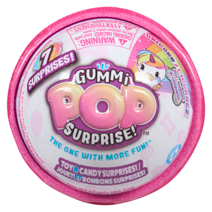 Gummi Pop Surprise! Jouet et Bonbons Surprises! Licornes Animaux de Compagnie - 20 g