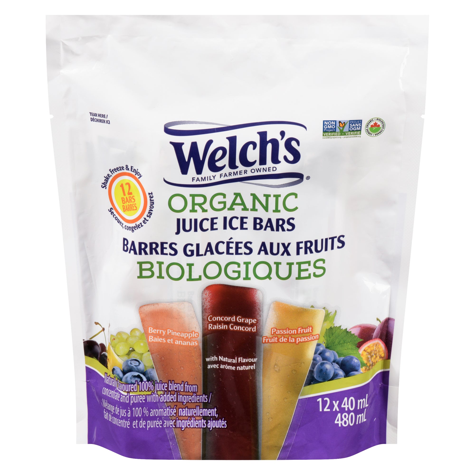 Welch's Juice Ice Bars Organic 12Pack, 40 ml Giant Tiger