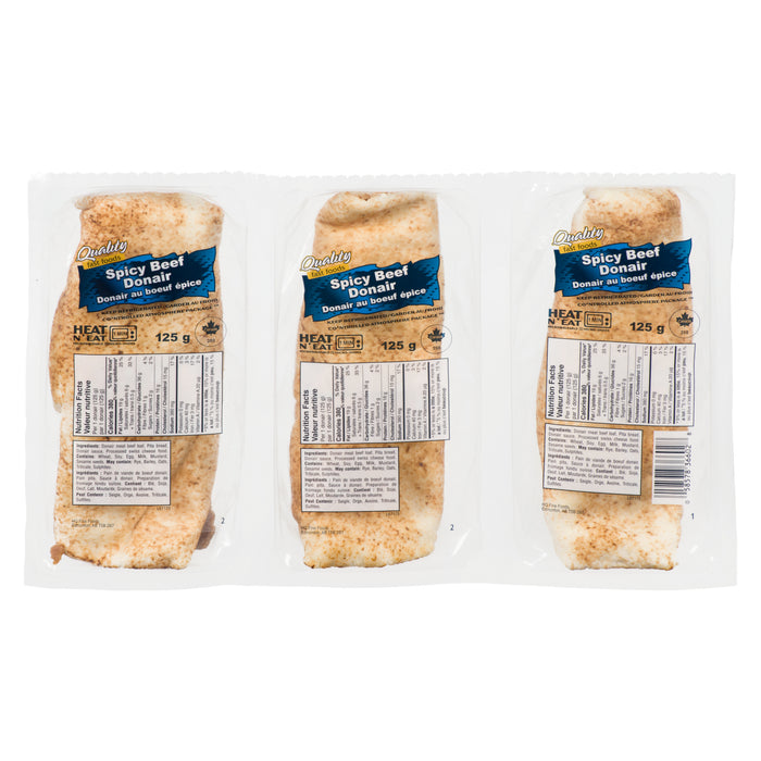 Donair au boeuf épice Quality Fast Foods, 125 g