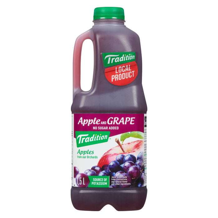 Tradition Mélange de Jus Fait de Concentré Pomme et Raisin-  1,5 L