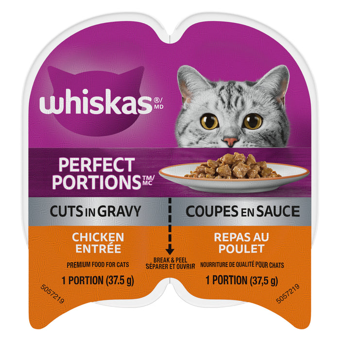 Whiskas Perfect Portions Cuts in Gravy Chicken Entrée, 2-Pack, 75-g