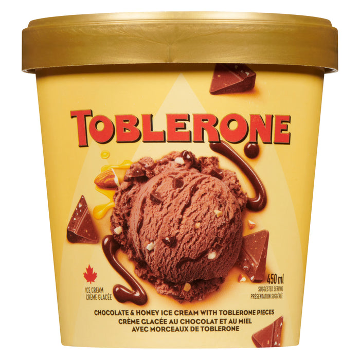 Toblerone Ice Cream Chocolate & Honey Ice Cream with Toblerone Pieces, 450 ml