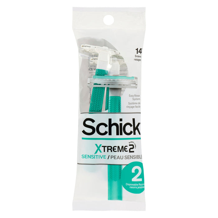 Schick Xtreme Sensitive 2 Blade Disposable Razors, 2-Pack