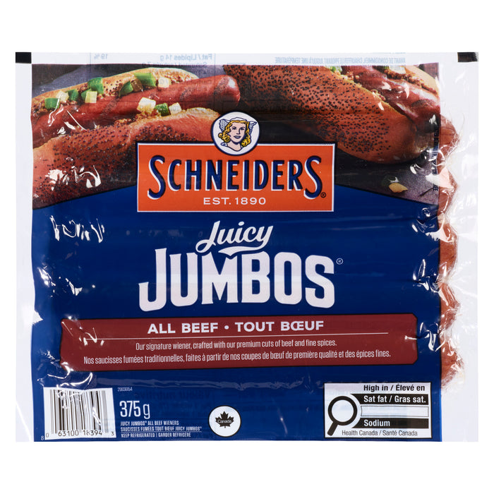 Saucisses fumées tout boeuf Juicy Jumbos Schneiders - 375 g
