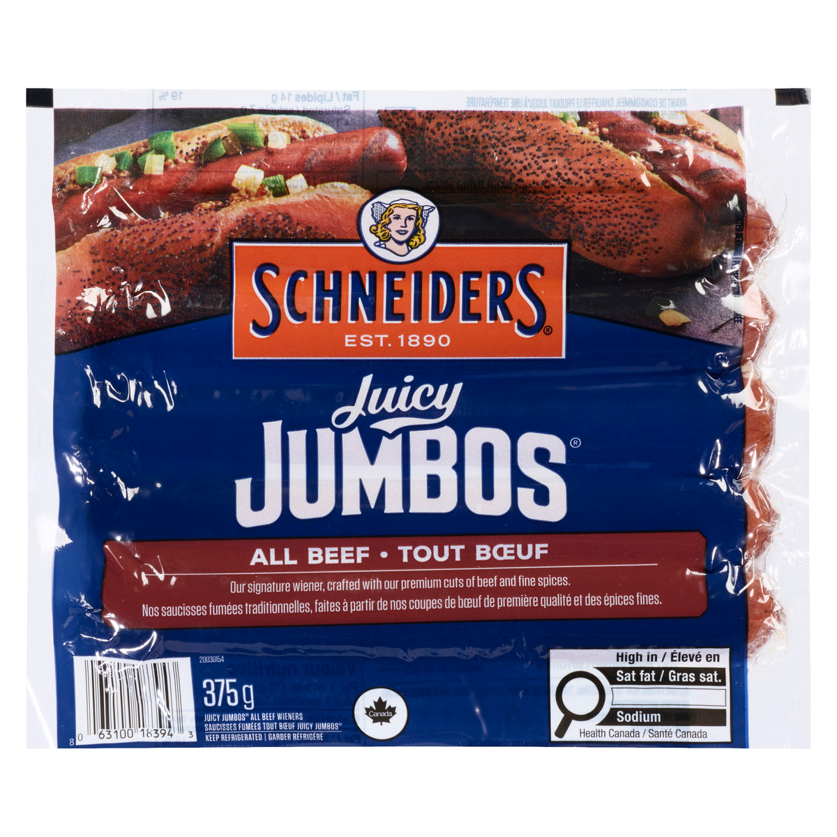 Schneiders Juicy Jumbos All Beef Wieners - 375g – Giant Tiger