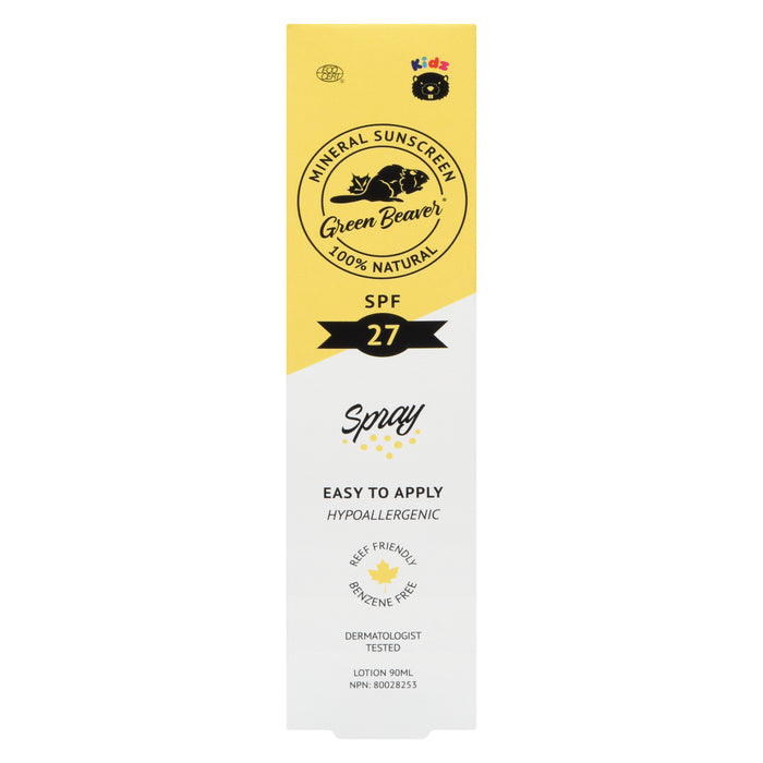 Protection solaire minérale naturelle hypoallergène en vaporisateur SPF 40 pour enfants Green Beaver – 90 ml