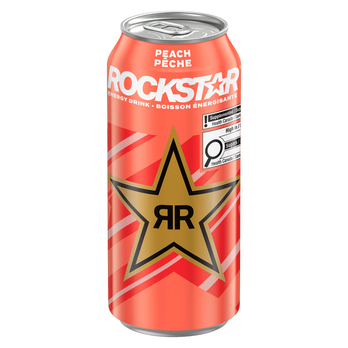 Rockstar Punched Peach Flavoured Energy Drink, 473-ml