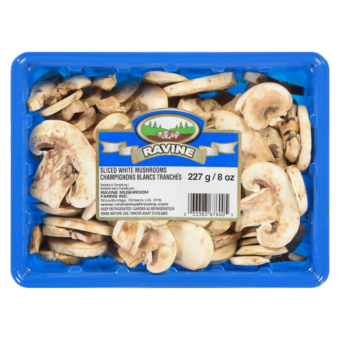 Ravine Sliced White Mushrooms, 227 g