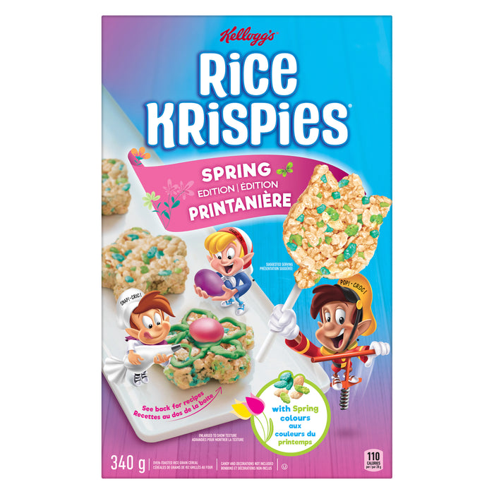 Rice Krispies Céréales de Grains de Riz Grillés au Four Édition Printanière, 340 g