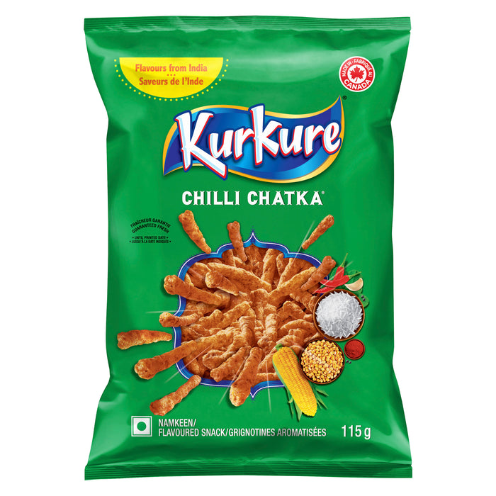 Kurkure Grignotines Aromatisées Namkeen Chilli Chatka, 115 g