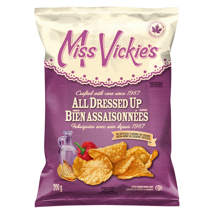 Miss Vickie's All Dressed Up Flavour Kettle Cooked Potato Chips, 200-g