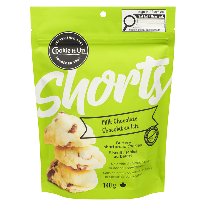 Cookie It Up Shorts Buttery Shortbread Cookies Milk Chocolate, 140 g