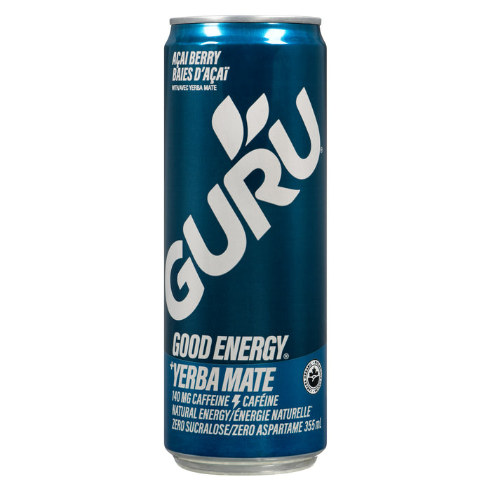 Guru boisson énergie Yerba Mate, 355 ml