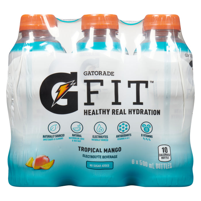 Gatorade G Fit Boisson avec Électrolytes Mangue Tropicale 6 Bouteilles x 500 ml