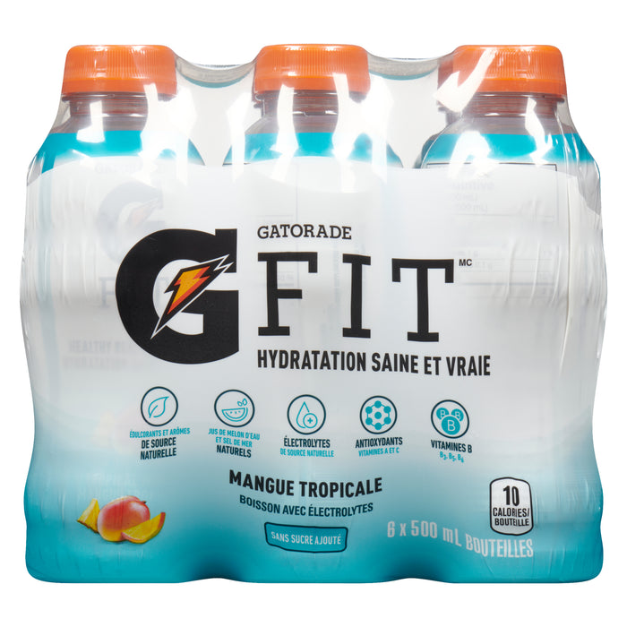 Gatorade G Fit Boisson avec Électrolytes Mangue Tropicale, emb. de 6, 500 ml