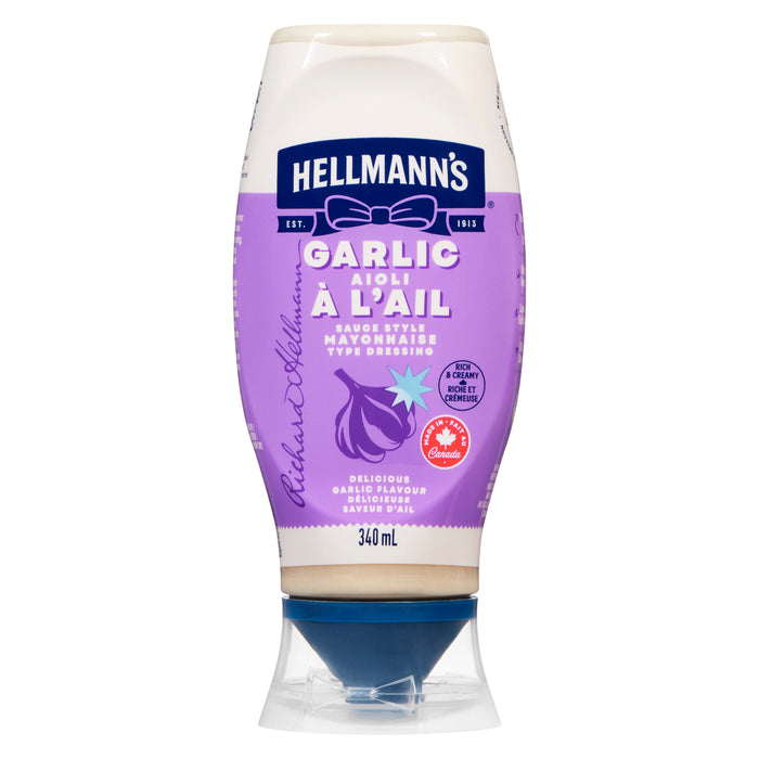Hellmann's Mayonnaise Type Dressing Garlic Aioli, 340 ml