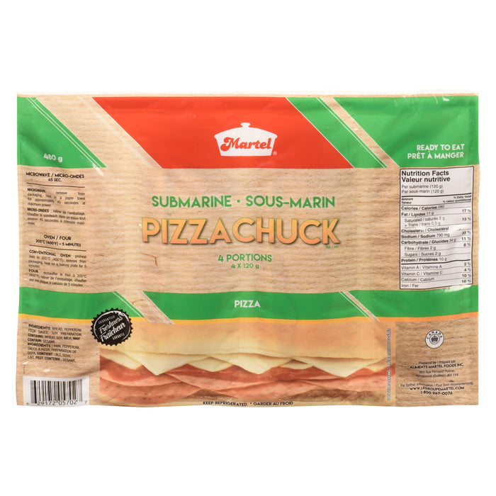 Martel sous-marin pizzachuck, emballage de 4, 480 g