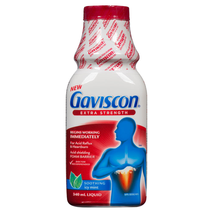 Gaviscon Extra Strength Liquid Soothing Icy Mint, 340 ml