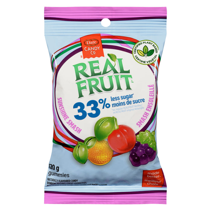 Dare Candy Co Bonbons Naturellement Aromatisés Smash Ensoleillé Gummies, 120 g