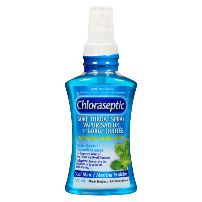 Chloraseptic Vaporisateur pour la Gorge Irritée Menthe Fraîche, 177 ml