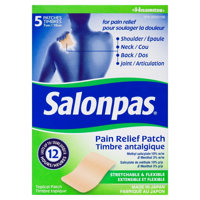 Hisamitsu Salonpas timbre antalgique parfum à la menthe, emb. de 5