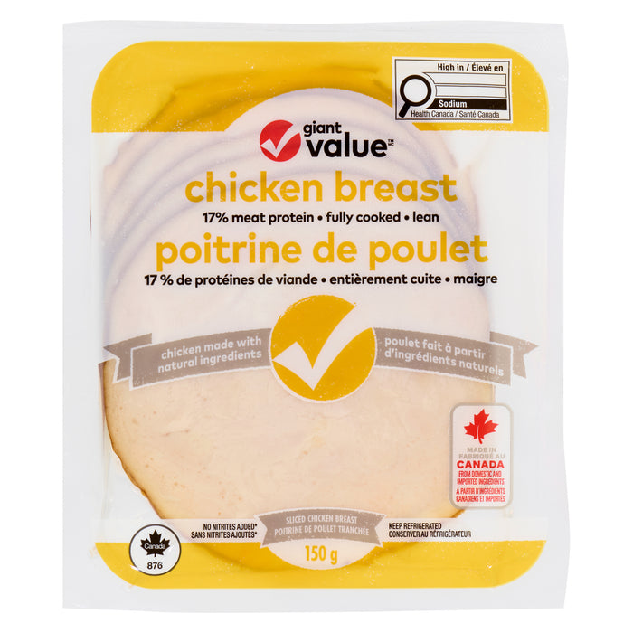 Poitrine de poulet en tranches Giant Value, 150 g