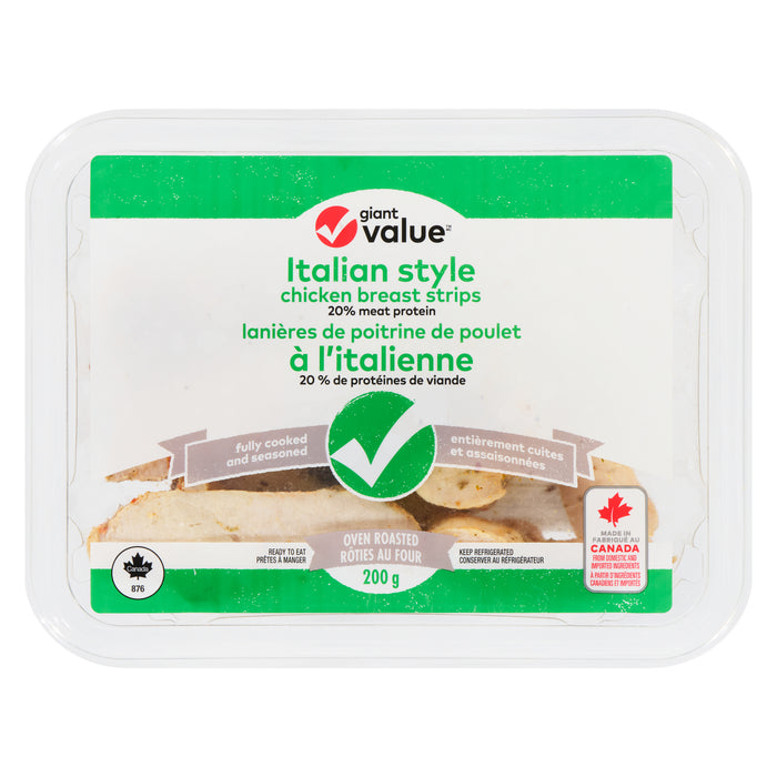 Lanières de poitrine de poulet à l'italienne Giant Value, 200 g